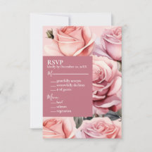 Roses Wedding RSVP Response Card
