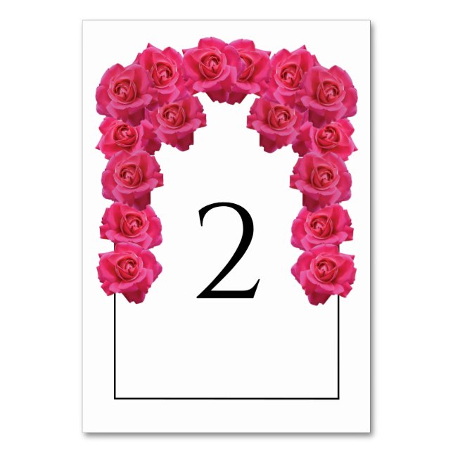 Roses Wedding Tischnummer Card (Vorderseite)