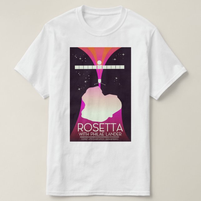 Rosetta & Philae Lander Space Art. T-Shirt (Design vorne)