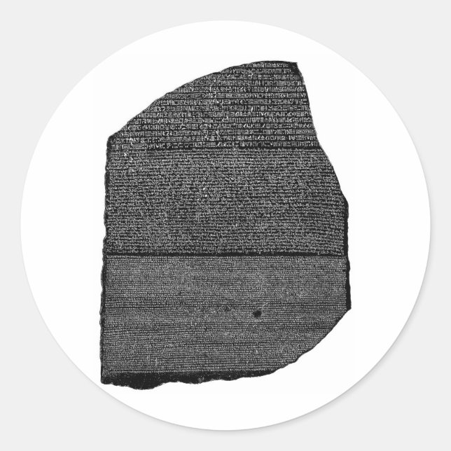 Rosetta Stone Ägyptische Granodioritstele Runder Aufkleber (Vorderseite)
