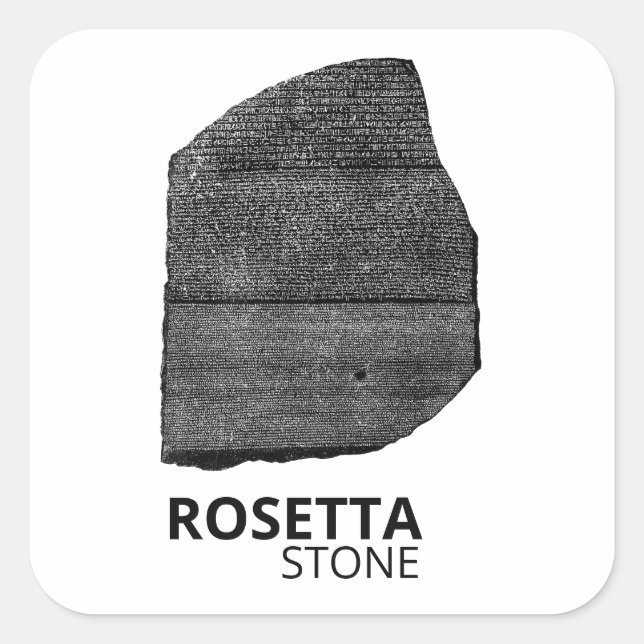 Rosetta Stone: Hieroglyphen Altägypten Sprache Quadratischer Aufkleber (Vorderseite)