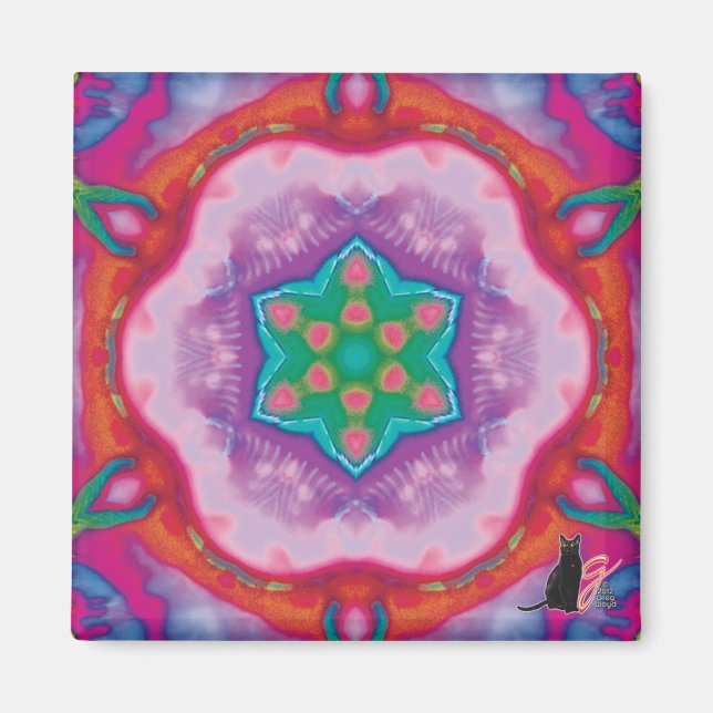 Rosette Kaleidoscope Magnet (Vorne)
