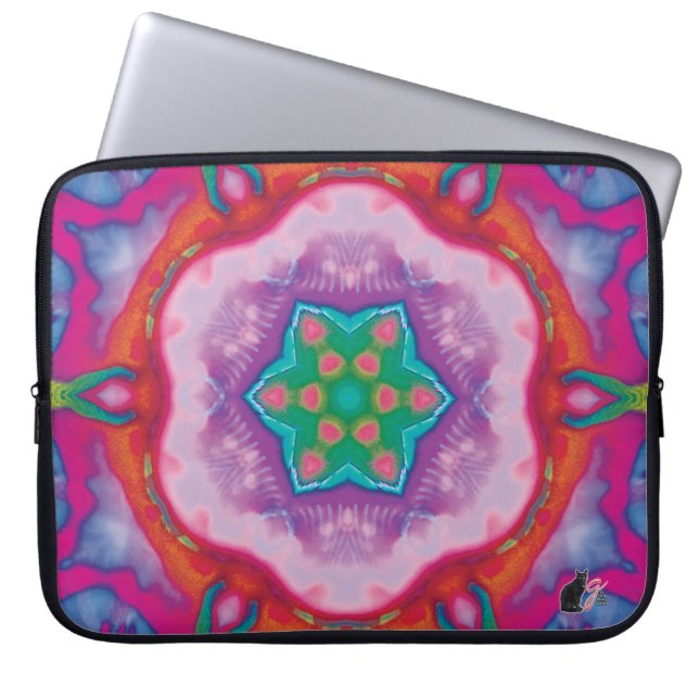 Rosette Kaleidoskop Laptop Sleeve (Vorderseite)