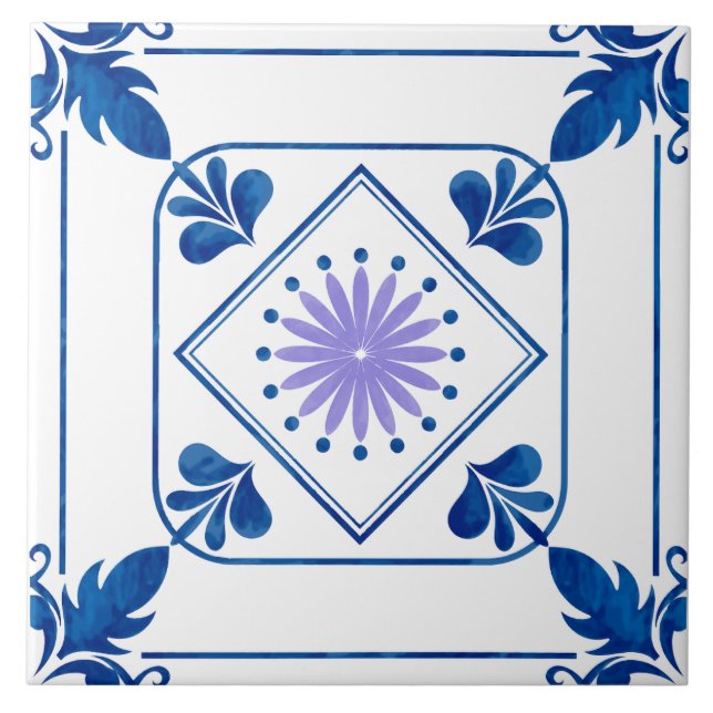 Rosette (Lilac) Keramik Tile Fliese (Vorderseite)