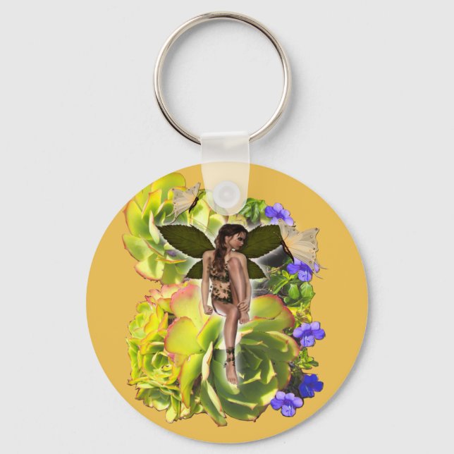 Rosette Succulent Besucher Schlüsselanhänger (Vorderseite)