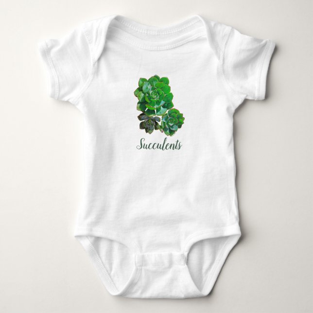 Rosette Succulents Baby Bodysuit Strampler (Vorderseite)