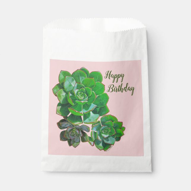 Rosette Succulents bevorzugen Bags Geschenktütchen (Vorderseite)