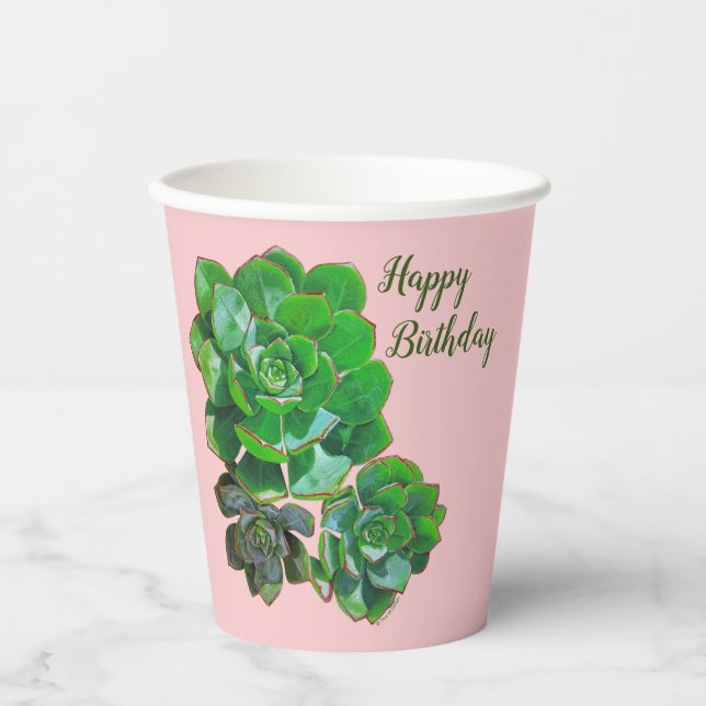 Rosette Succules Paper Cups Pappbecher (Vorderseite)