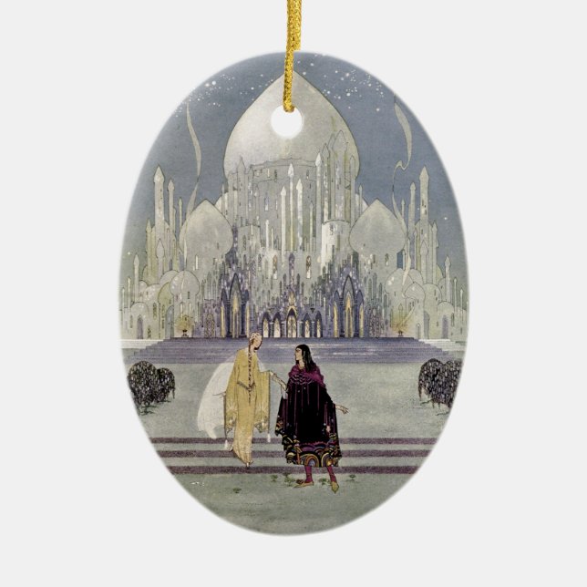 Rosette und Prinz Charmant Keramikornament (Vorne)