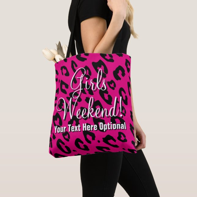 Rosetten-Tasche für Mädchen-Wochenende in Rosa Leo (Von Nahem)