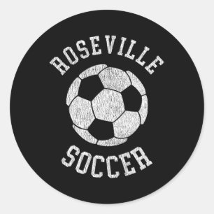 Roseville Fußball Retro abgenutzt 90er Vintage Runder Aufkleber