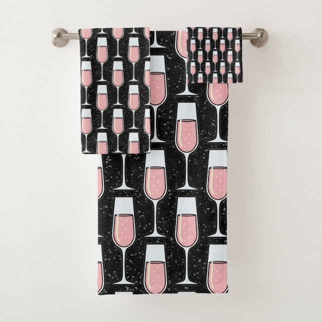 Roséwein-Muster Badhandtuch Set (Insitu)
