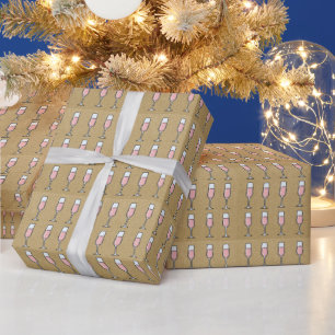 Roséwein-Muster Gold Geschenkpapier