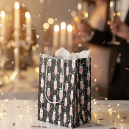 Roséwein-Muster Mittlere Geschenktüte