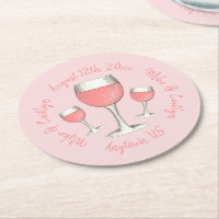 Roséwein Rosa Rosen Brautparty