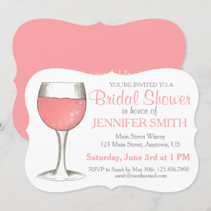 Roséwein - Roséwein für Hochzeitstag-Brautparty Einladung