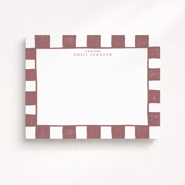 Rosewood Checker Note Card Einladung (Von Creator hochgeladen)