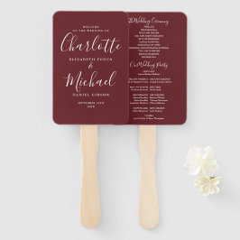Rosewood Pink Signature Script Wedding Programm Fächer