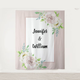 Rosewood Soft Mauve Floral Watercolor Rose Hochzei Wandteppich