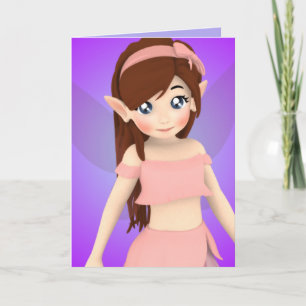 Rosey Cheek Anime Fairy Birthday Card Karte