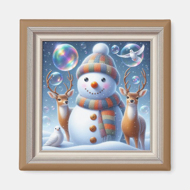 Rosey Cheek Snowman Magnet (Vorne)