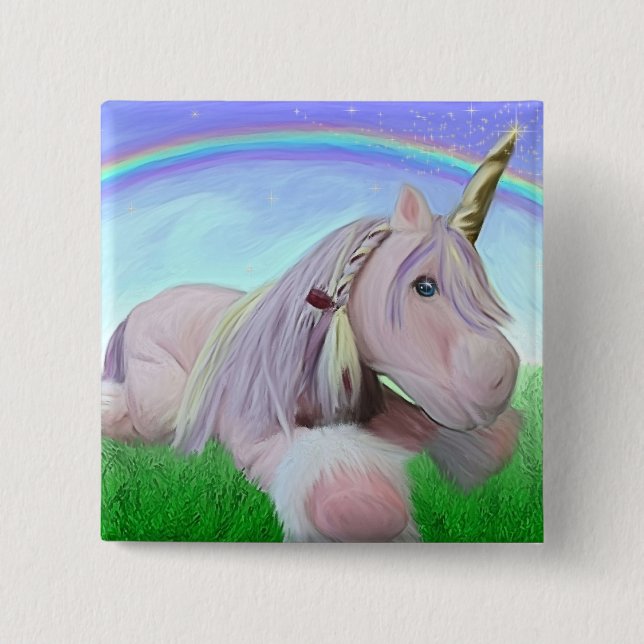 Rosey das Einhorn Button (Vorderseite)