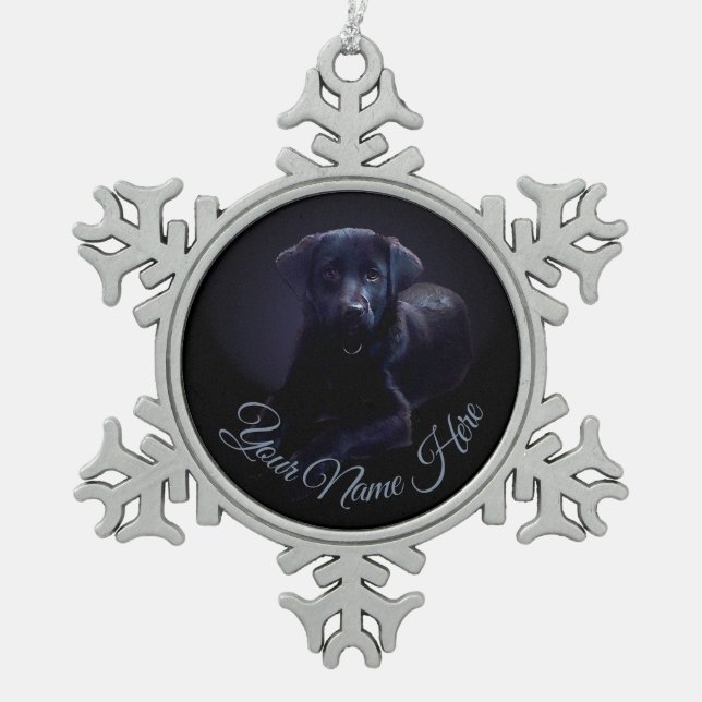 Rosey Ornament Welppy Dog Weihnachtsdekoration (Vorderseite)