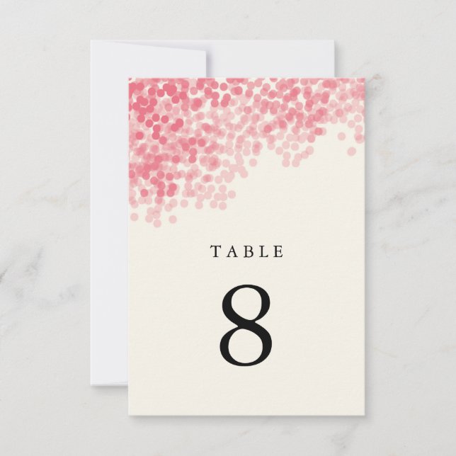 Rosey Pink Light Dusche Tischnummer Cards (Vorderseite)