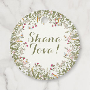 Rosh Hashana Floral Geschenk Tag Geschenkanhänger