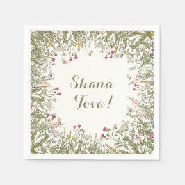 Rosh Hashana Floral Napkins Serviette