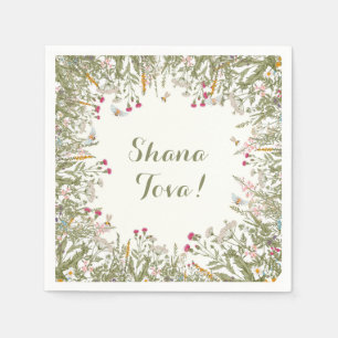 Rosh Hashana Floral Napkins Serviette