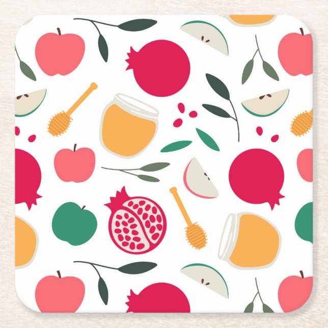 Rosh Hashana Rechteckiger Pappuntersetzer (Vorderseite)