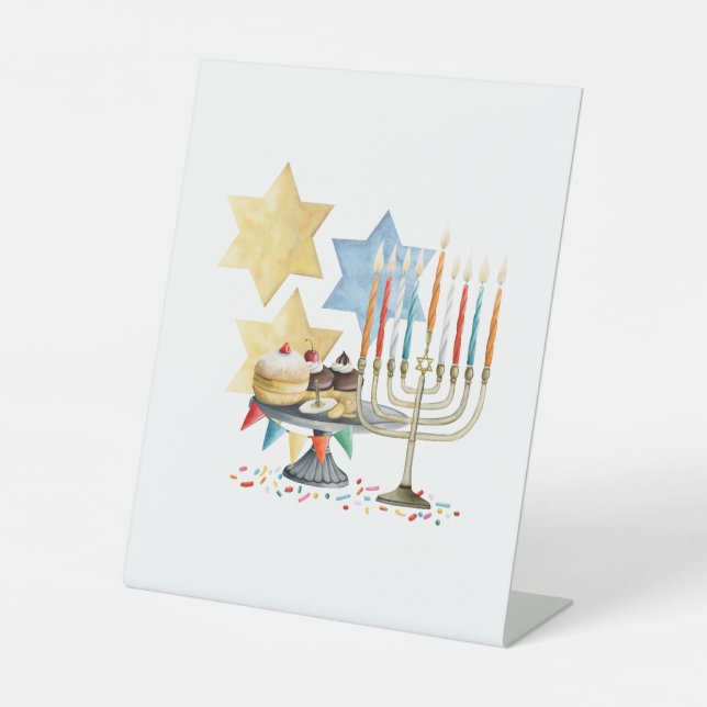 Rosh Hashana-Tischzeichen Sockelschild (Vorderseite)