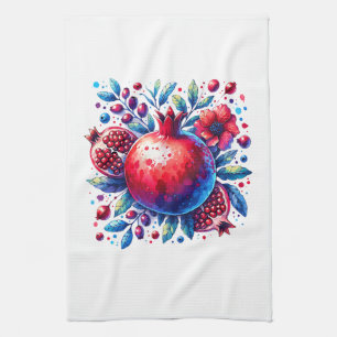 Rosh Hashana Wasserfarbe Pomegranat Geschirrtuch