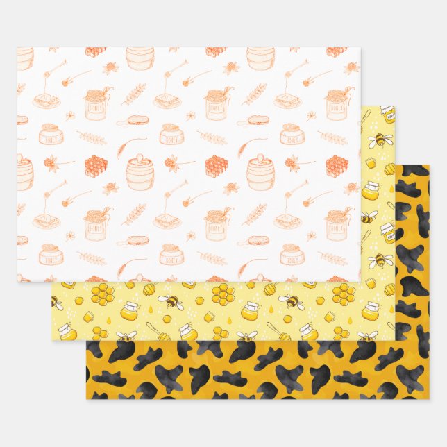 Rosh Hashanah 3 Stilvolle Festung Elegant Urlaub Geschenkpapier Set (Set)