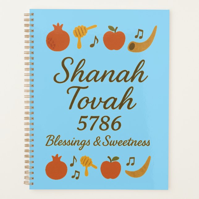 Rosh Hashanah 5786 Planner – Blessings & New Begin Planer (Vorderseite)