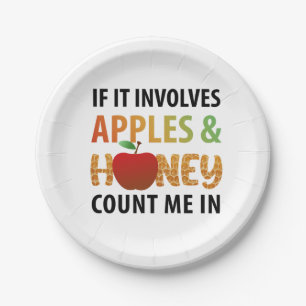 Rosh Hashanah Äpfel und Honig T - Shirt Pappteller
