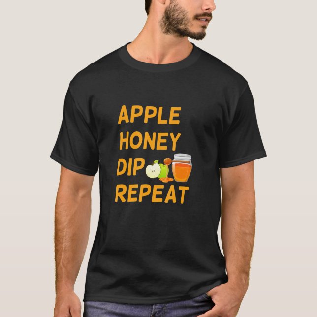 Rosh Hashanah Apple Honey Dip Wiederholung jüdisch T-Shirt (Vorderseite)