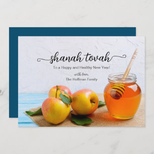 Rosh Hashanah Apples Honey Jewish New Year Card Einladung