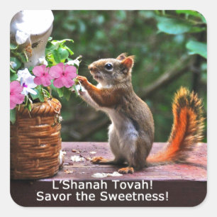 Rosh Hashanah Cards Geschenke Quadratischer Aufkleber