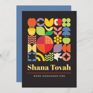 Rosh Hashanah Colorful Modern Juden New Year Card Feiertagskarte