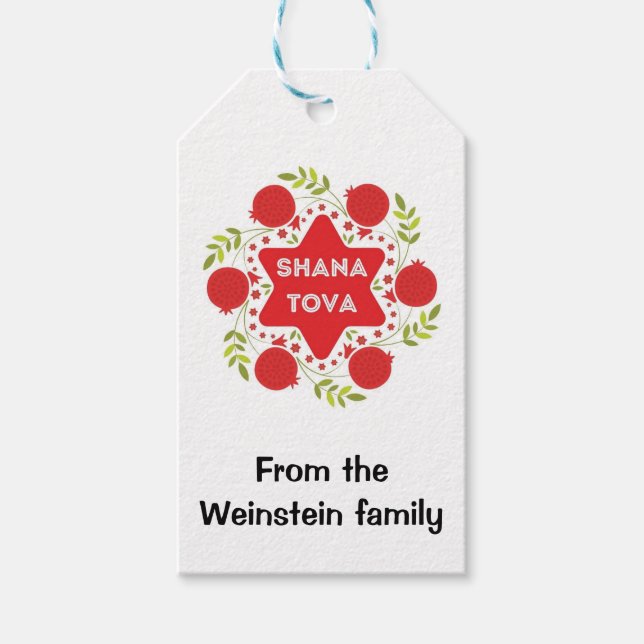 Rosh Hashanah Custom Geschenkanhänger (Vorderseite)