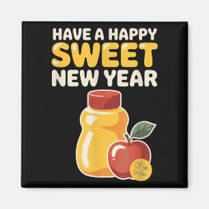Rosh Hashanah Frohes Süßes Neues Jahr Honigbär Jüd Magnet