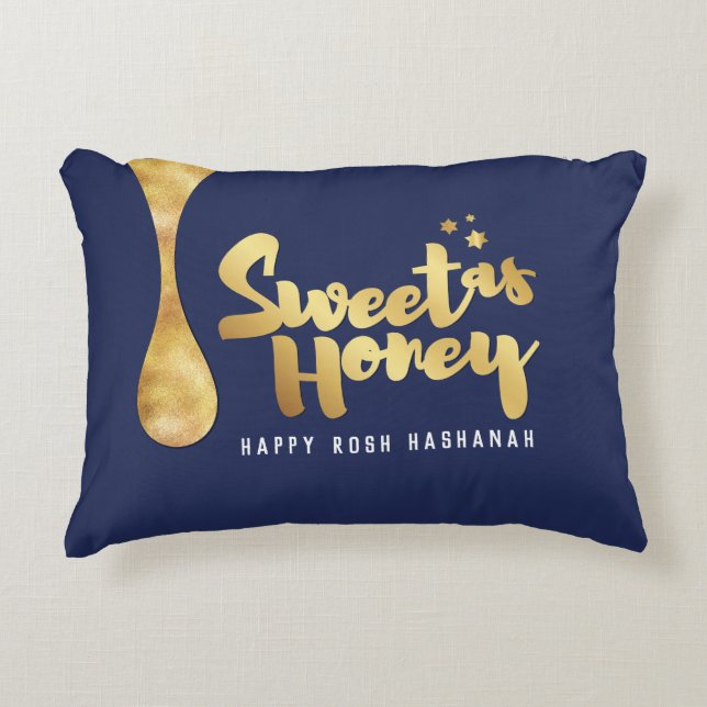 Rosh Hashanah grüßen süß als Honey Pillow Dekokissen (Vorderseite)