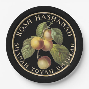 Rosh Hashanah jüdisch Neues Jahr Shanah Tovah Pappteller