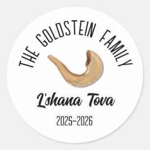 Rosh Hashanah Jüdischer Neujahrsname Personalisier Runder Aufkleber