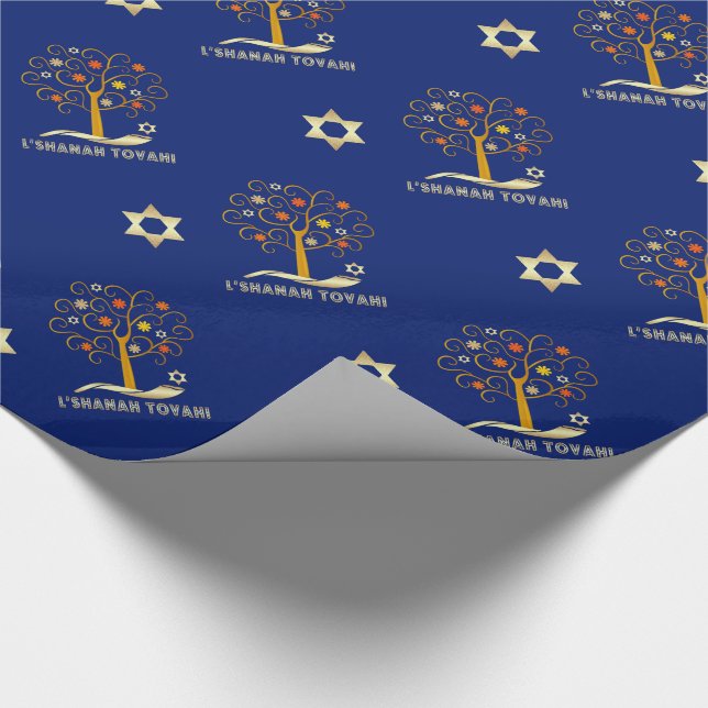 Rosh Hashanah, jüdisches Neujahrsgeschenk Geschenkpapier (Ecke)