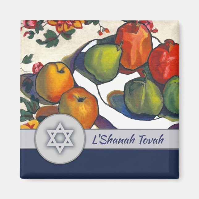 Rosh Hashanah. Jüdisches New Year Fine Art Gift Magnet (Vorne)