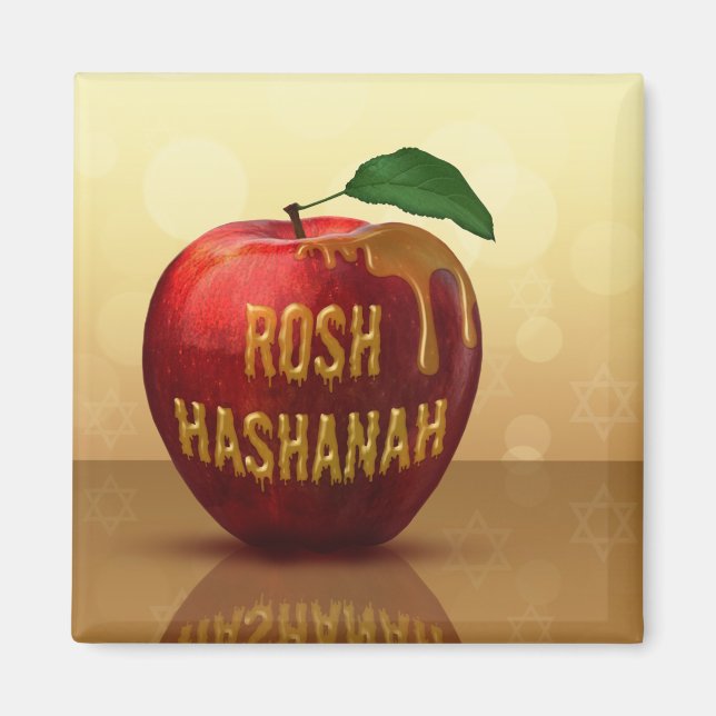 Rosh Hashanah Juwish New Year Honey Apple Magnet (Vorne)