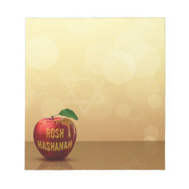 Rosh Hashanah Juwish New Year Honey Apple Notizblock